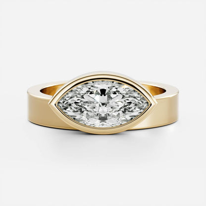 Stunning 1.5-2.5 CT Marquise Moissanite Engagement Ring with Bezel Design