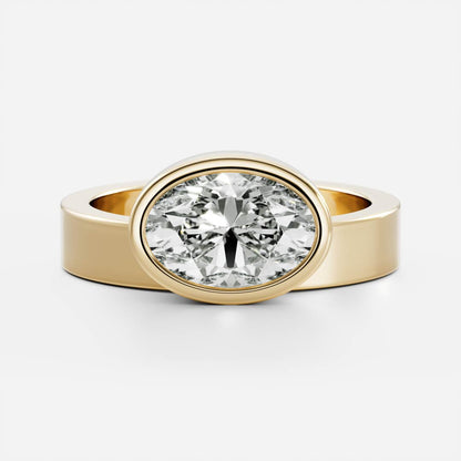 Stunning 1.5-2.5 CT Oval Moissanite Engagement Ring with Bezel Design