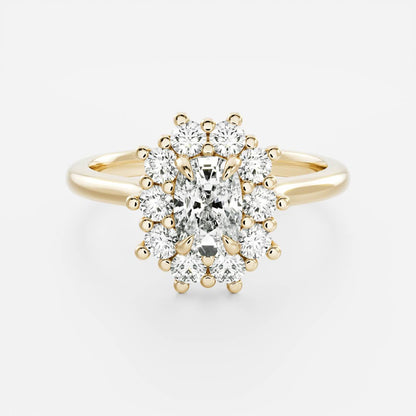 Stunning 1.0-3.0 CT Elongated Cushion Moissanite Engagement Ring with Halo Design