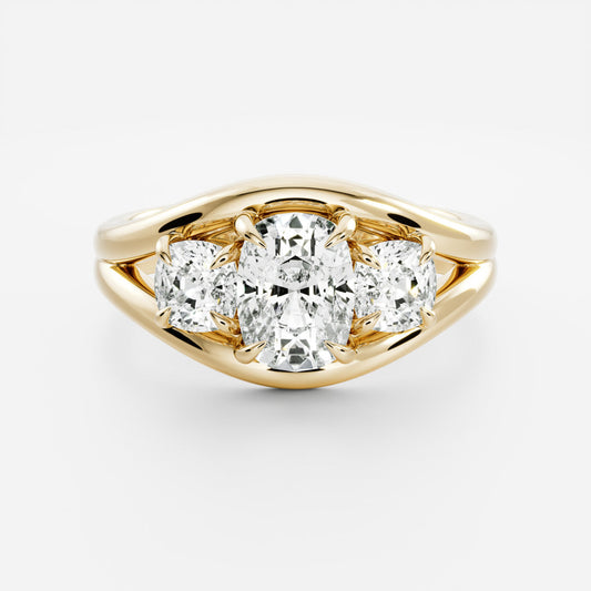 Marquise Cut Cluster Styled Lab Grown Diamond Engagement Ring