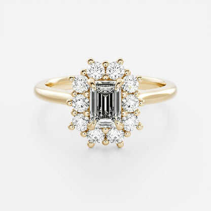 Stunning 1.5-2.5 CT Emerald Moissanite Engagement Ring with Halo Design