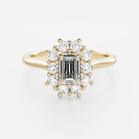 Marquise Cut Cluster Styled Lab Grown Diamond Engagement Ring
