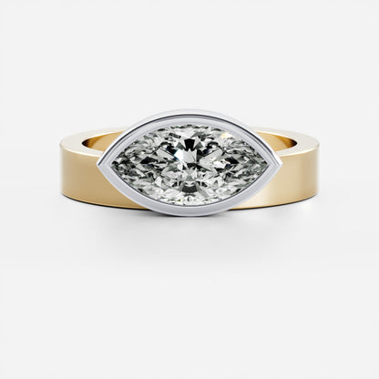 Stunning 1.5-2.5 CT Marquise Moissanite Engagement Ring with Bezel Design
