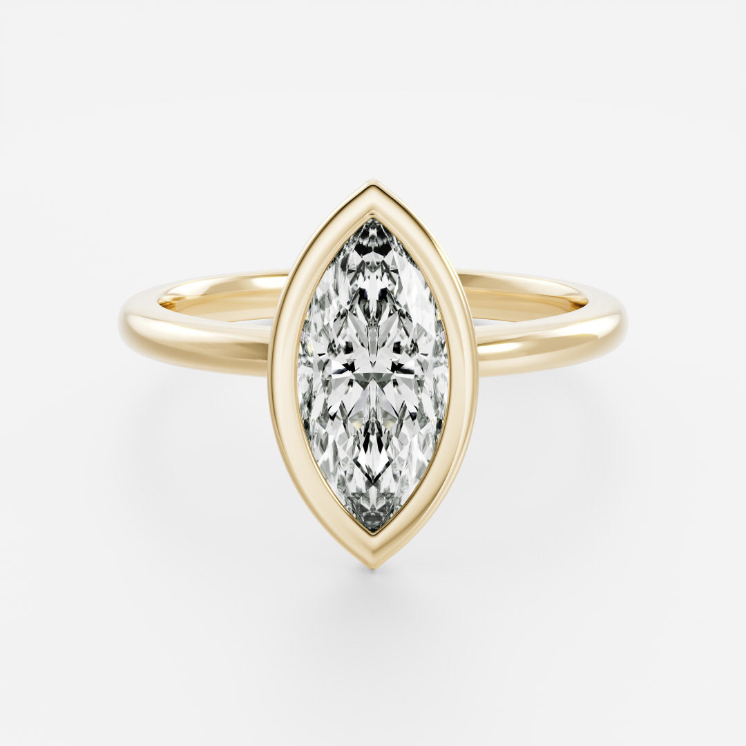 Marquise Cut Cluster Styled Lab Grown Diamond Engagement Ring