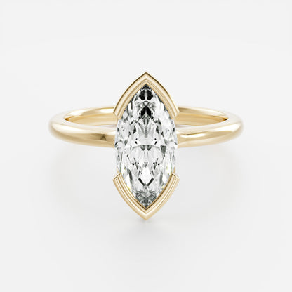 Marquise Cut Cluster Styled Lab Grown Diamond Engagement Ring