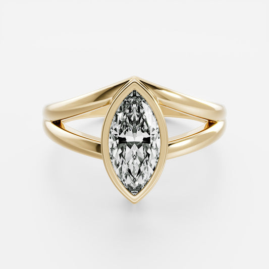 Marquise Cut Cluster Styled Lab Grown Diamond Engagement Ring