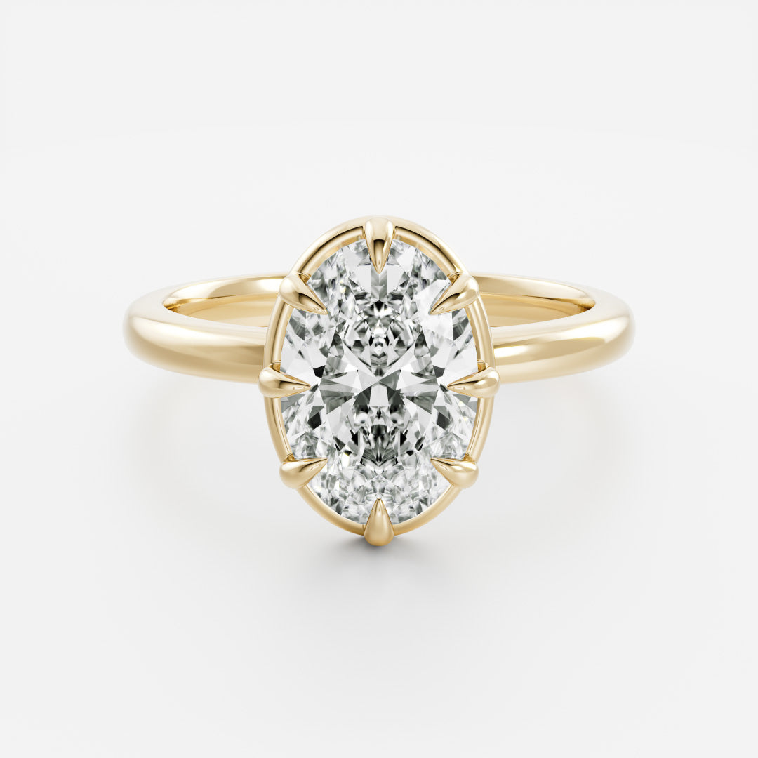 Marquise Cut Cluster Styled Lab Grown Diamond Engagement Ring