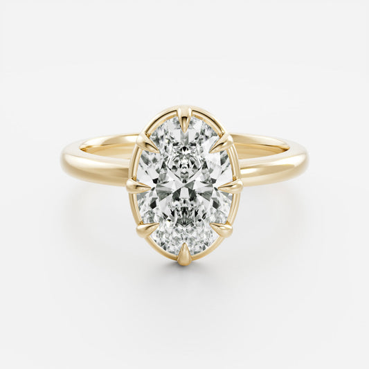 Marquise Cut Cluster Styled Lab Grown Diamond Engagement Ring