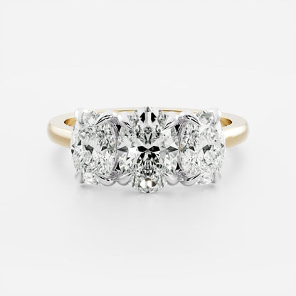 Stunning 1.0-2.0 CT Oval Moissanite Engagement Ring with Three Stone Design