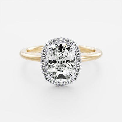 Stunning 1.5-2.5 CT Elongated Cushion Moissanite Engagement Ring with Halo Design