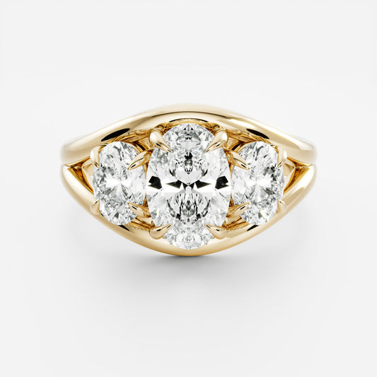 Marquise Cut Cluster Styled Lab Grown Diamond Engagement Ring