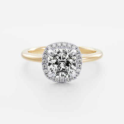 Stunning 1.0-2.0 CT Cushion Moissanite Engagement Ring with Halo Design