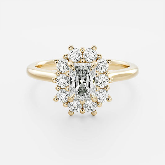 Marquise Cut Cluster Styled Lab Grown Diamond Engagement Ring