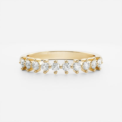 0.25 TCW Round Shaped Half Eternity Lab Grown Diamond Wedding Band