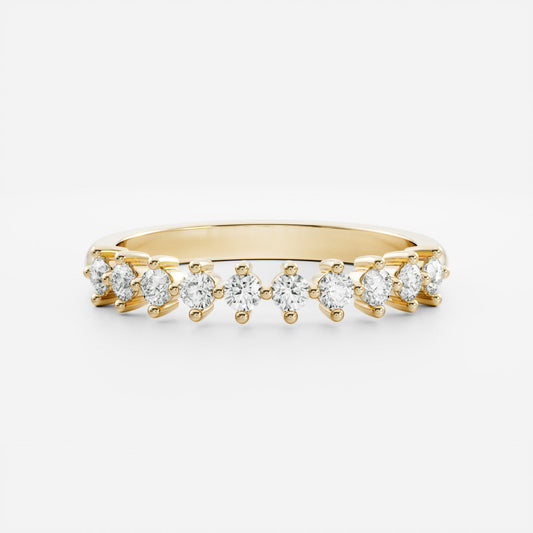 0.25 TCW Round Shaped Half Eternity Lab Grown Diamond Wedding Band