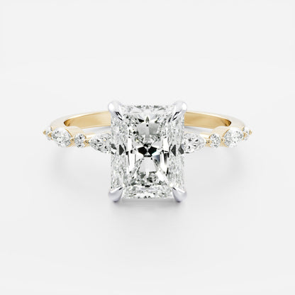 Stunning 1.0-2.0 CT Radiant Moissanite Engagement Ring with Pave Design