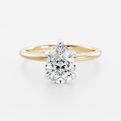 Stunning 1.5-2.5 CT Pear Moissanite Engagement Ring with Solitaire Design