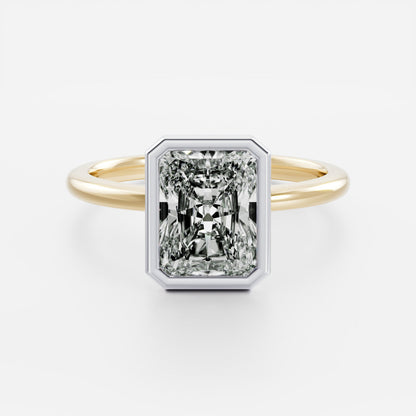 Stunning 1.0-2.0 CT Radiant Moissanite Engagement Ring with Bezel Design