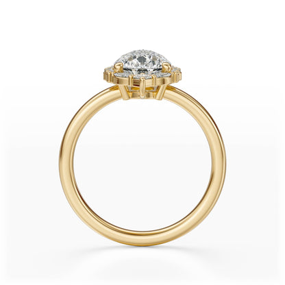 Marquise Shaped Three Stone Lab Grown Diamond Engagement Ring
