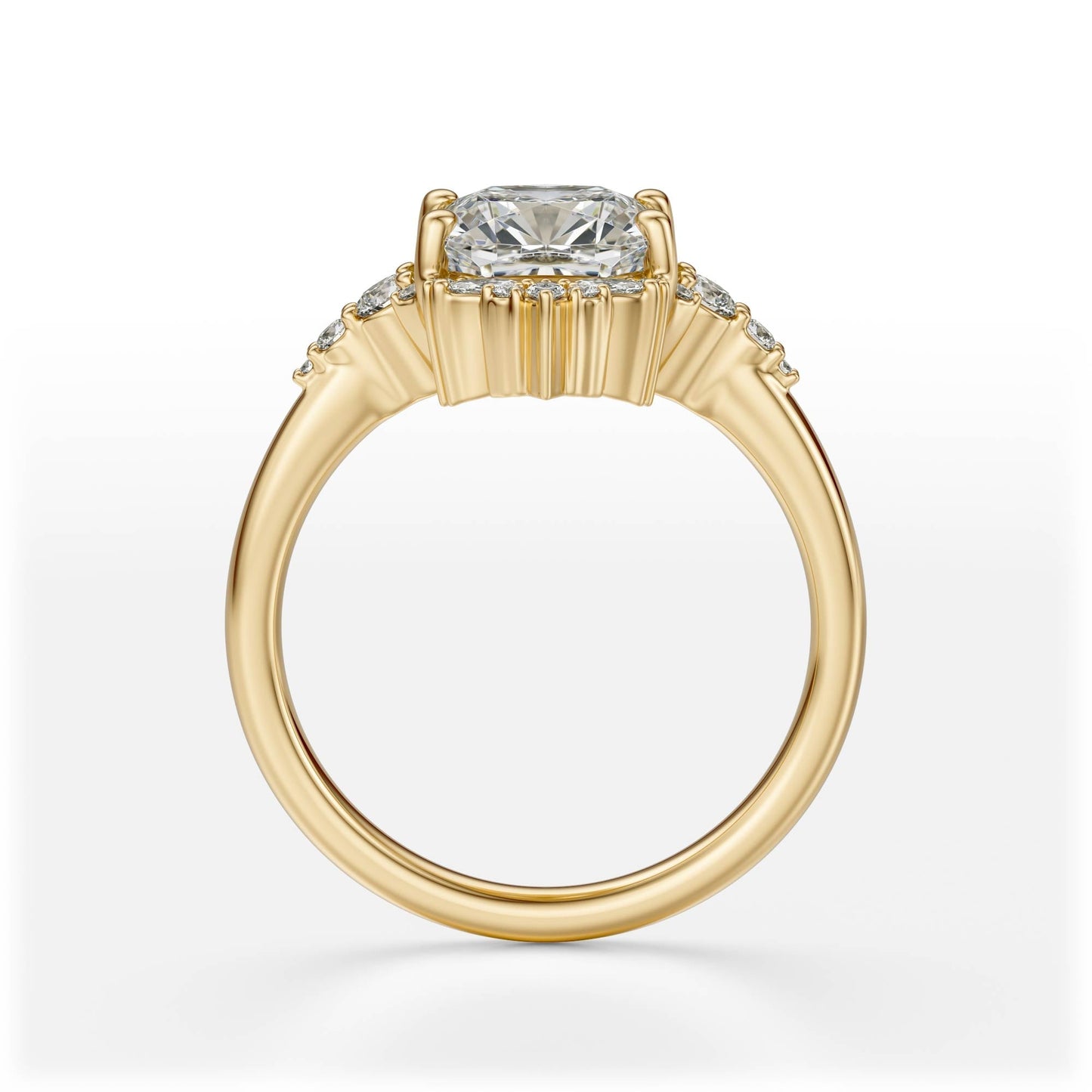 Marquise Shaped Three Stone Lab Grown Diamond Engagement Ring