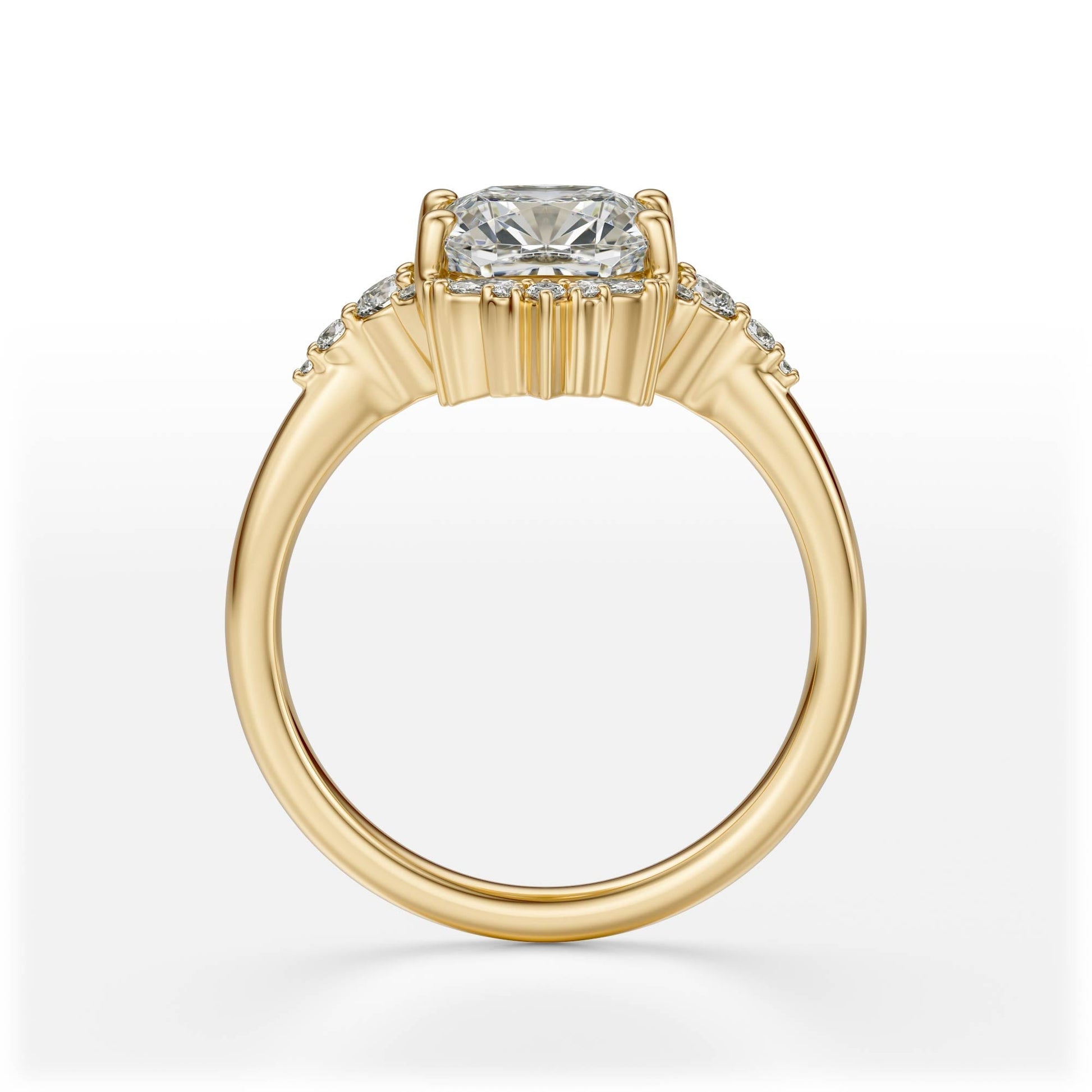 Marquise Shaped Three Stone Lab Grown Diamond Engagement Ring