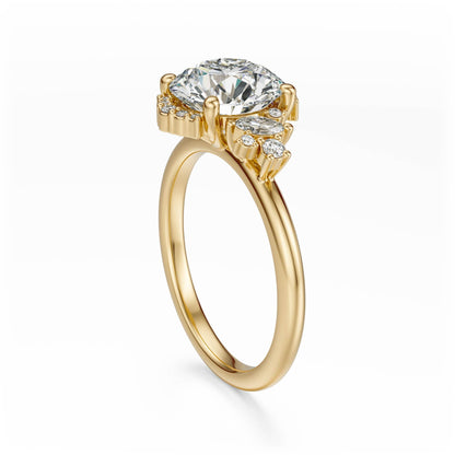 Marquise Shaped Three Stone Lab Grown Diamond Engagement Ring