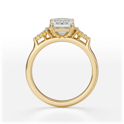 Marquise Shaped Three Stone Lab Grown Diamond Engagement Ring