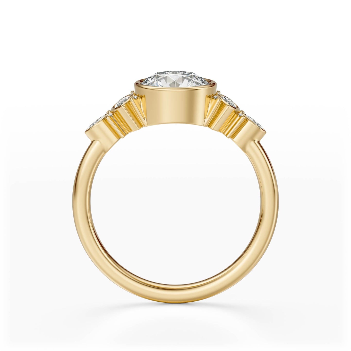 Marquise Shaped Three Stone Lab Grown Diamond Engagement Ring