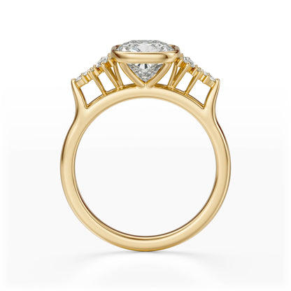 Marquise Shaped Three Stone Lab Grown Diamond Engagement Ring