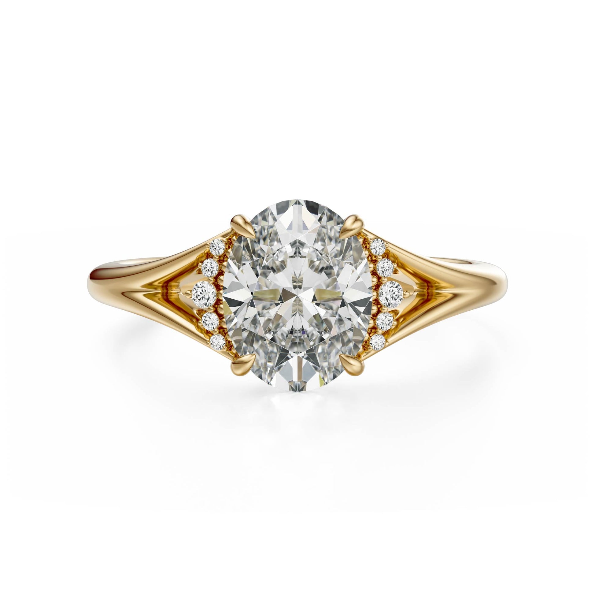Marquise Shaped Three Stone Lab Grown Diamond Engagement Ring