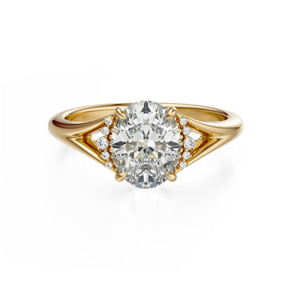 Marquise Shaped Three Stone Lab Grown Diamond Engagement Ring