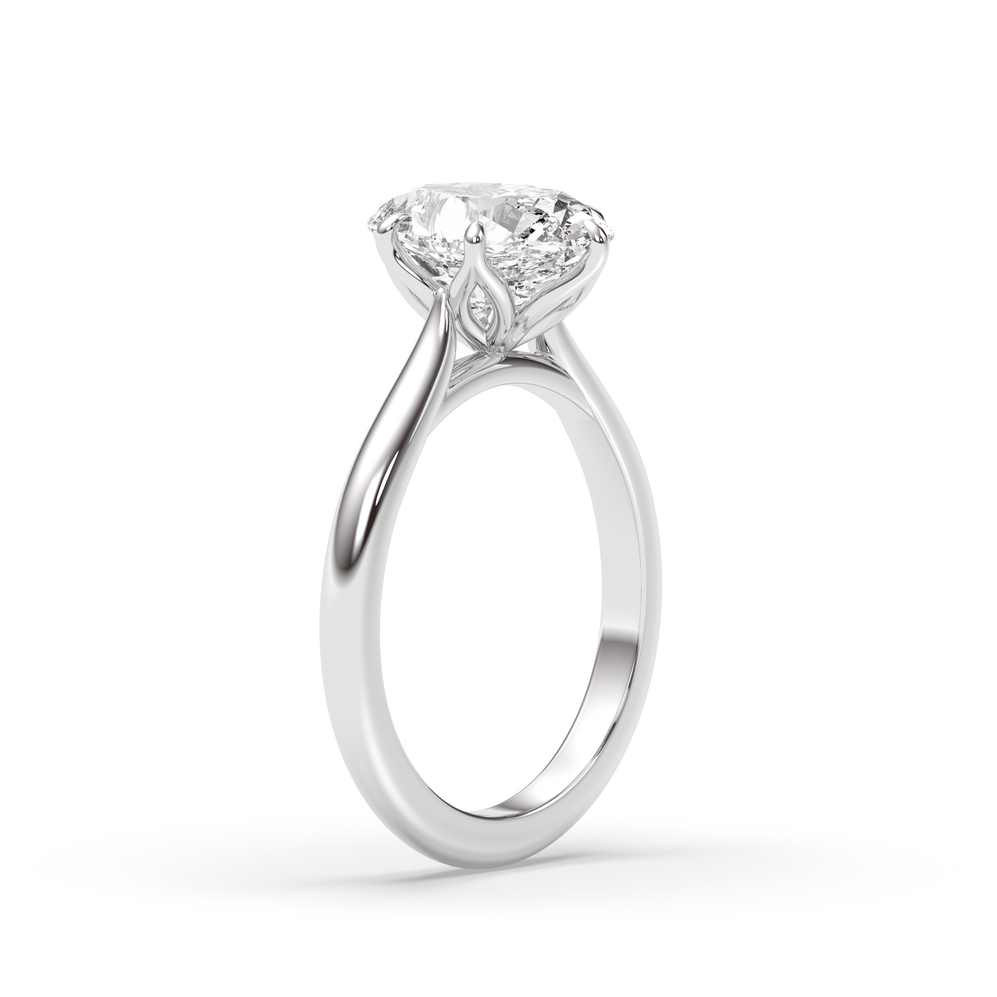 Marquise Shaped Three Stone Lab Grown Diamond Engagement Ring
