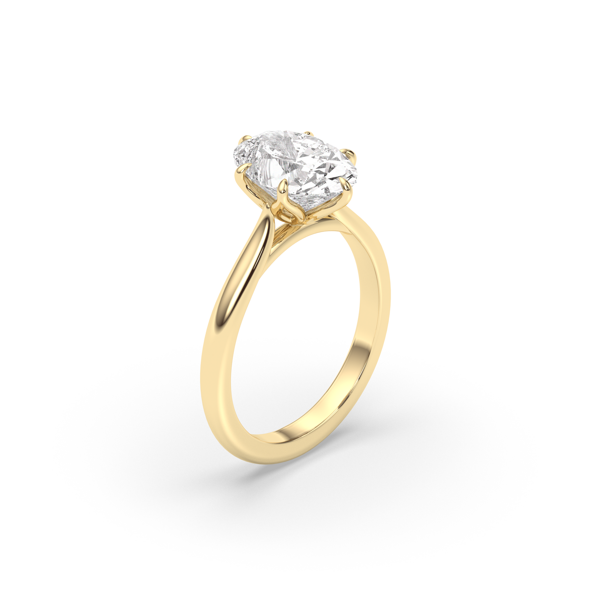 Marquise Shaped Three Stone Lab Grown Diamond Engagement Ring