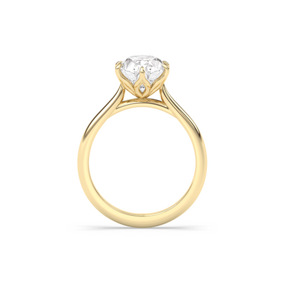 Marquise Shaped Three Stone Lab Grown Diamond Engagement Ring