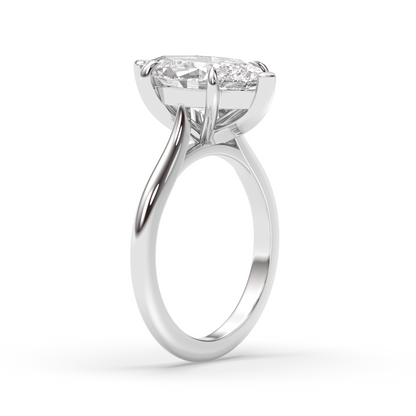 Marquise Shaped Three Stone Lab Grown Diamond Engagement Ring