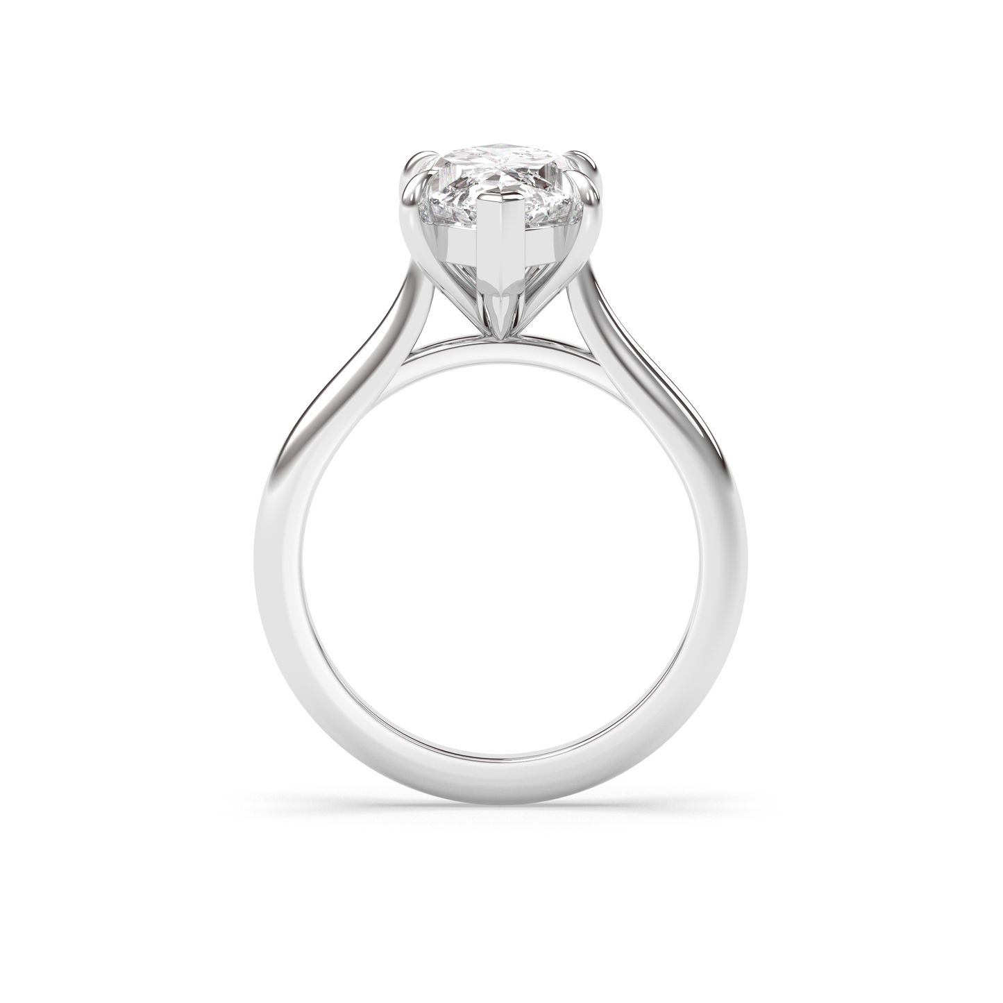 Marquise Shaped Three Stone Lab Grown Diamond Engagement Ring
