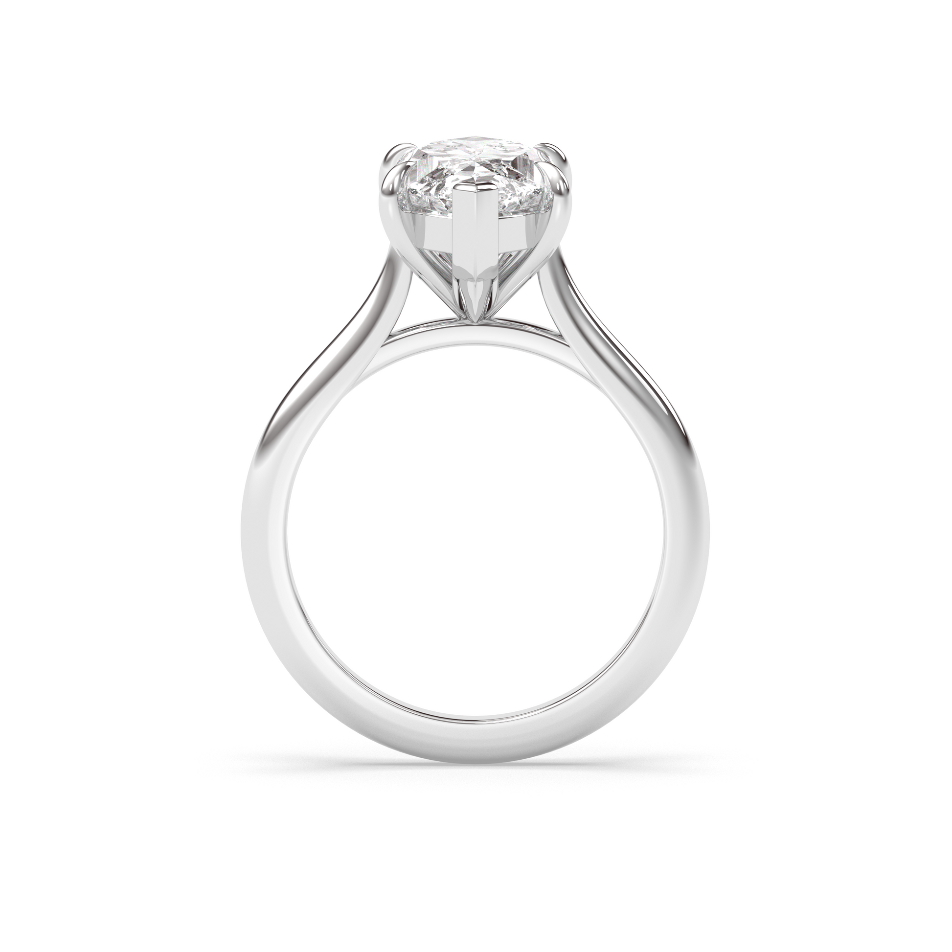 Marquise Shaped Three Stone Lab Grown Diamond Engagement Ring