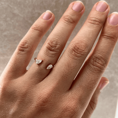 Marquise Shaped Three Stone Lab Grown Diamond Engagement Ring