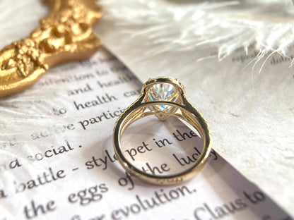 Stunning 3.0 CT Pear Moissanite Engagement Ring with Halo & Pave Design 4