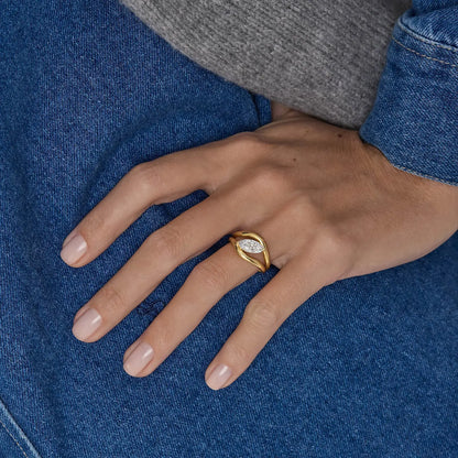 Timeless 1.2 CT Marquise Cut Double Shank Solitaire Moissanite Diamond Engagement Ring