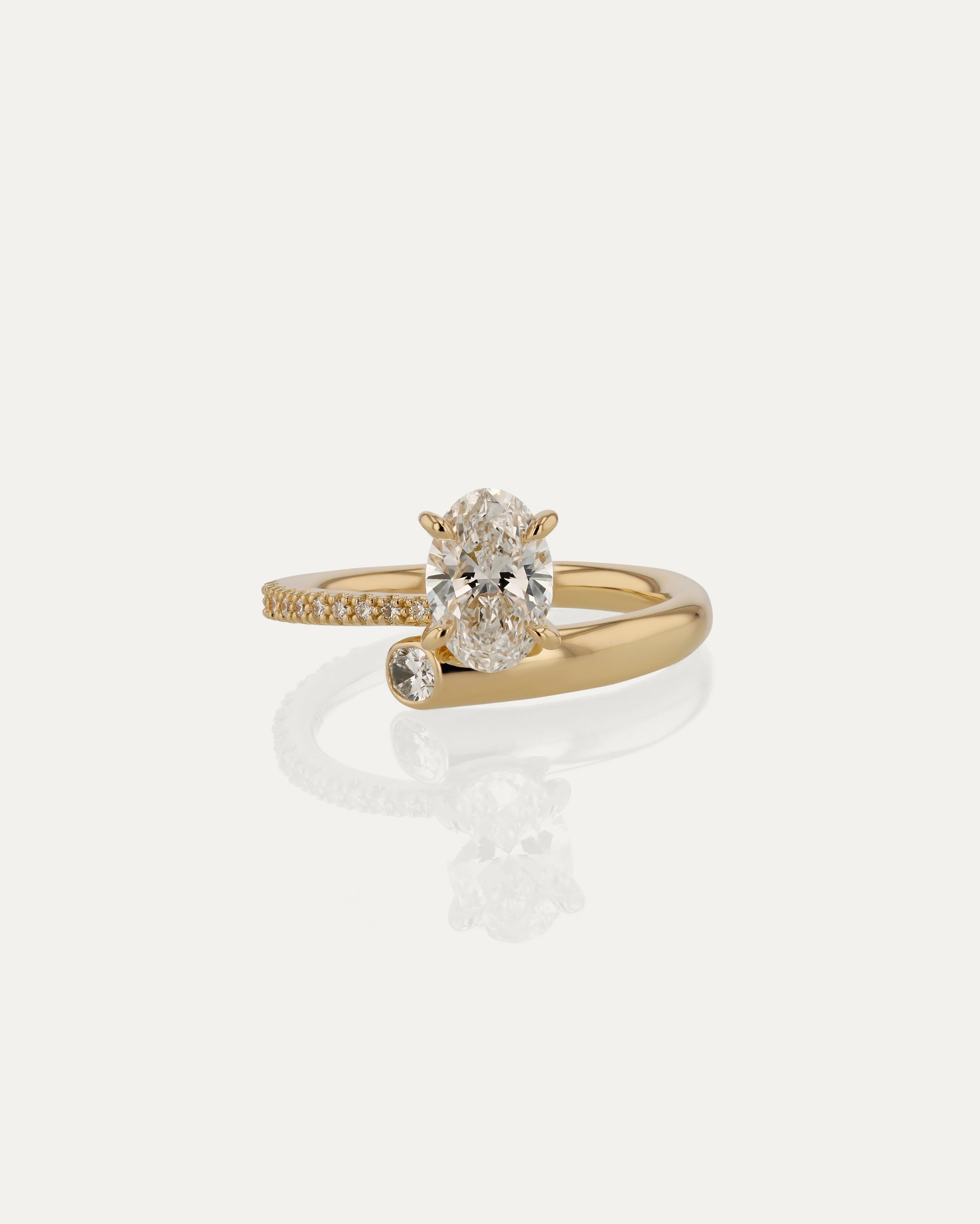 Marquise Shaped Three Stone Lab Grown Diamond Engagement Ring