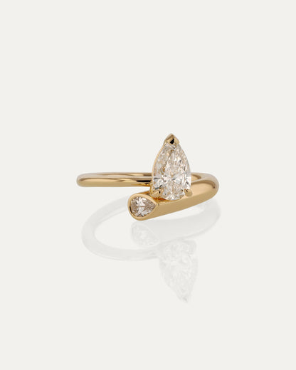 Marquise Shaped Three Stone Lab Grown Diamond Engagement Ring