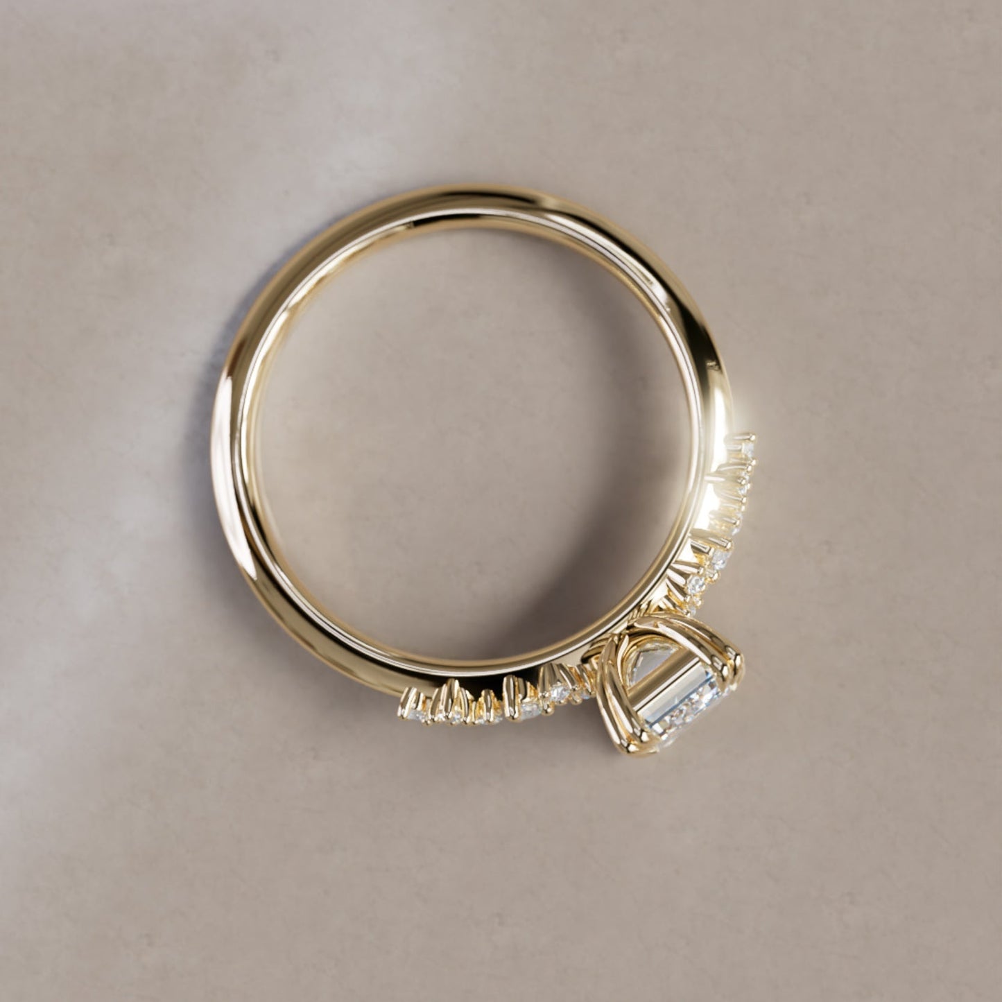 Marquise Shaped Three Stone Lab Grown Diamond Engagement Ring