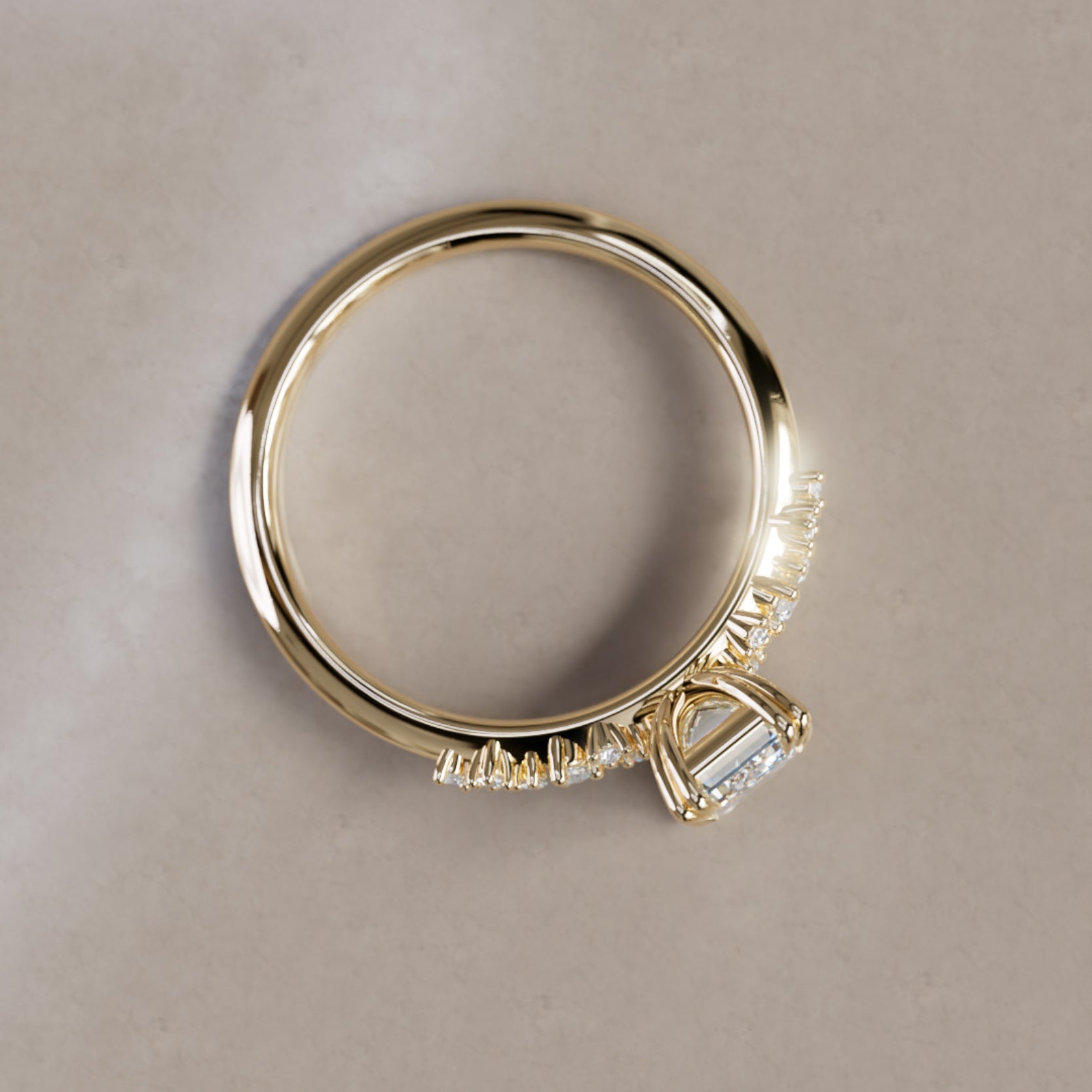 Marquise Shaped Three Stone Lab Grown Diamond Engagement Ring