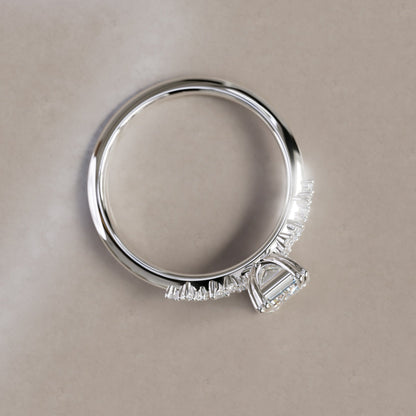 Marquise Shaped Three Stone Lab Grown Diamond Engagement Ring