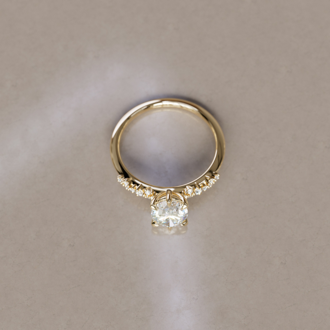 Marquise Shaped Three Stone Lab Grown Diamond Engagement Ring