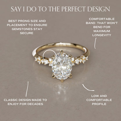 Marquise Shaped Three Stone Lab Grown Diamond Engagement Ring