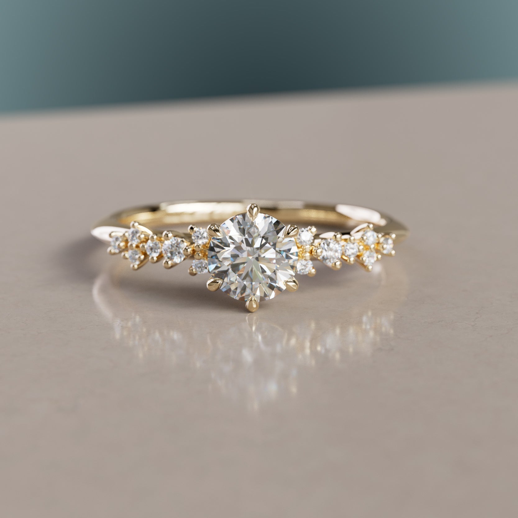 Marquise Shaped Three Stone Lab Grown Diamond Engagement Ring
