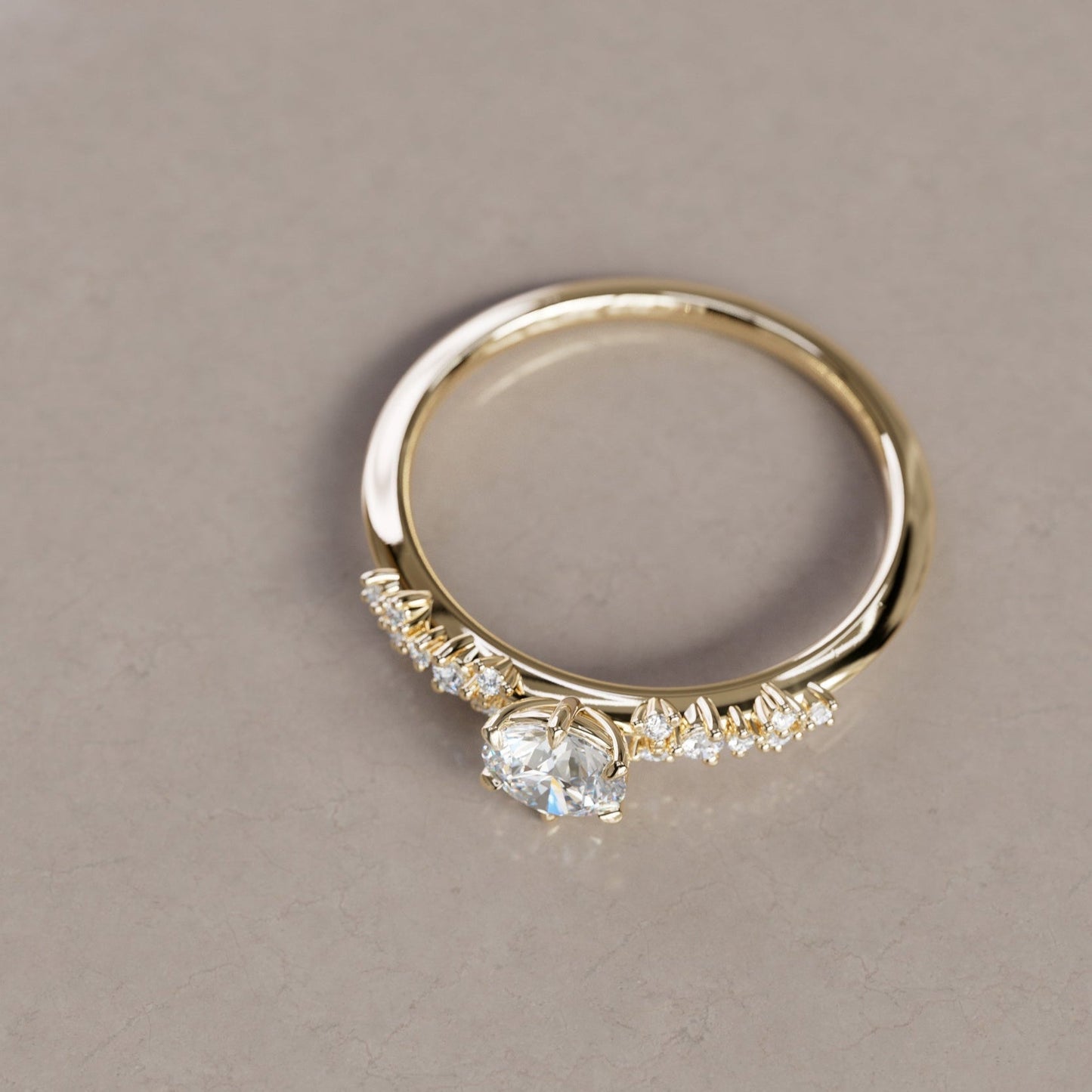 Marquise Shaped Three Stone Lab Grown Diamond Engagement Ring