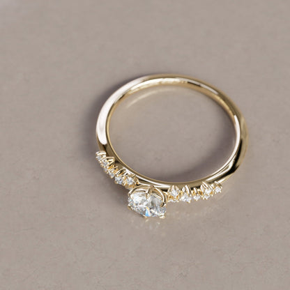 Marquise Shaped Three Stone Lab Grown Diamond Engagement Ring